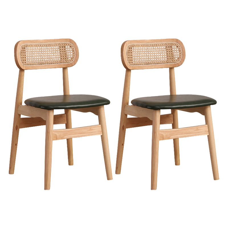 Silla de comedor de madera de caucho maciza moderna, sillas de comedor de cocina con respaldo abierto