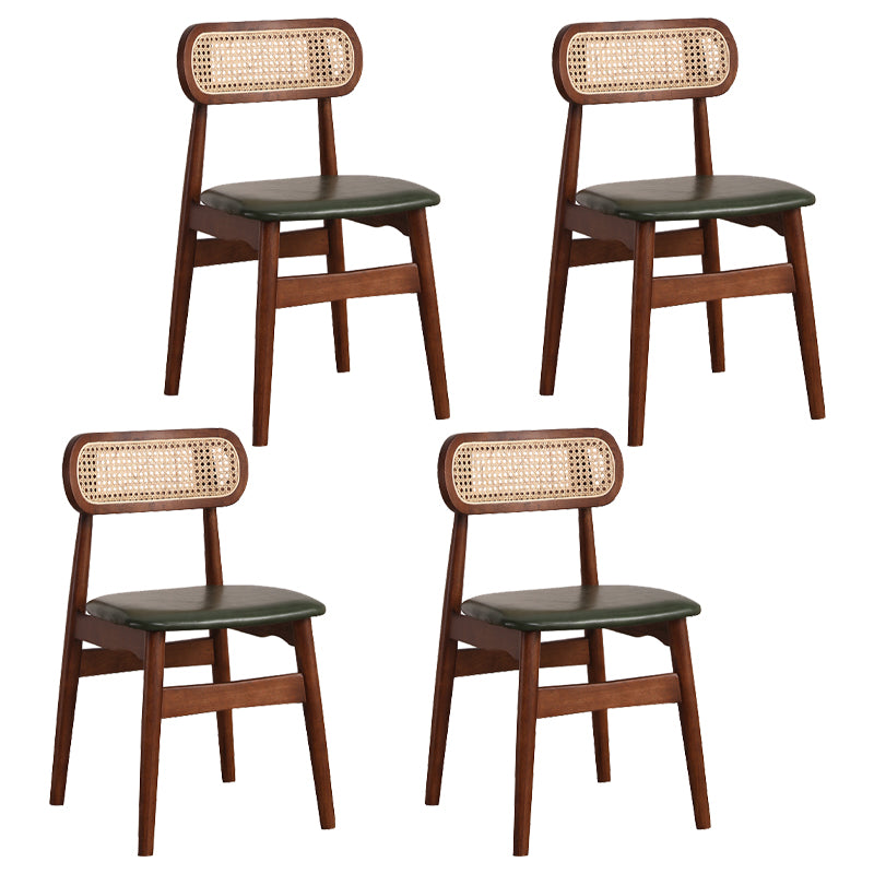 Silla de comedor de madera de caucho maciza moderna, sillas de comedor de cocina con respaldo abierto