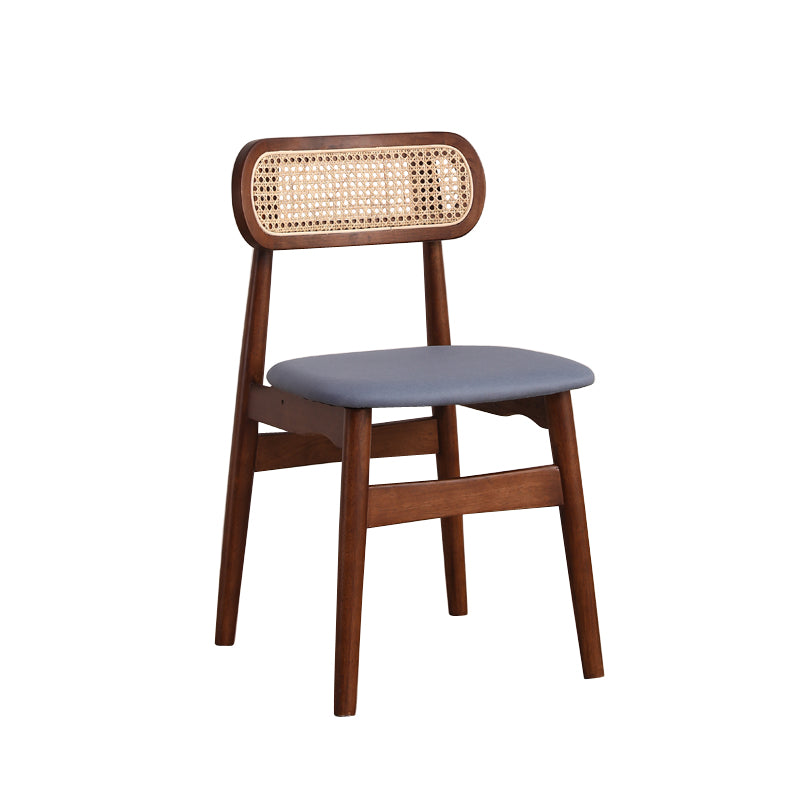 Silla de comedor de madera de caucho maciza moderna, sillas de comedor de cocina con respaldo abierto