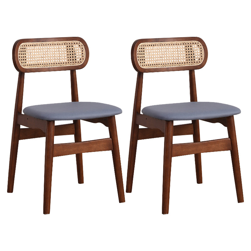 Silla de comedor de madera de caucho maciza moderna, sillas de comedor de cocina con respaldo abierto