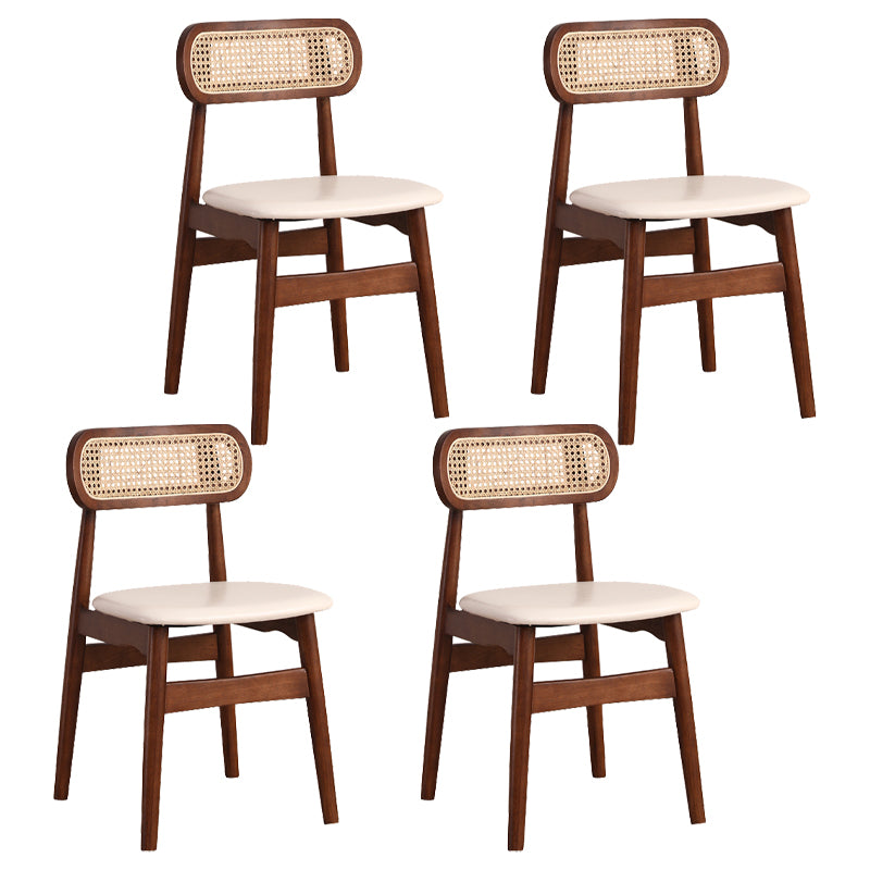 Silla de comedor de madera de caucho maciza moderna, sillas de comedor de cocina con respaldo abierto