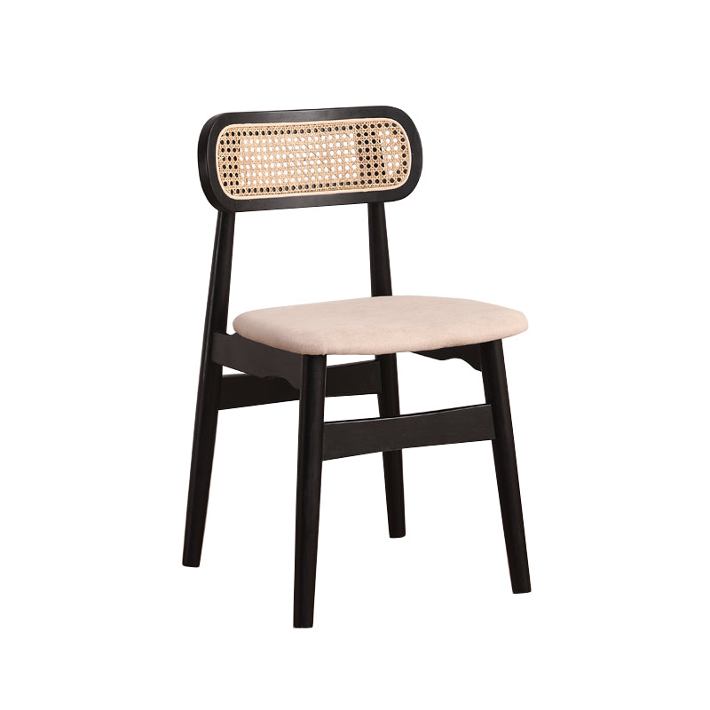 Silla de comedor de madera de caucho maciza moderna, sillas de comedor de cocina con respaldo abierto