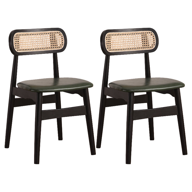 Silla de comedor de madera de caucho maciza moderna, sillas de comedor de cocina con respaldo abierto