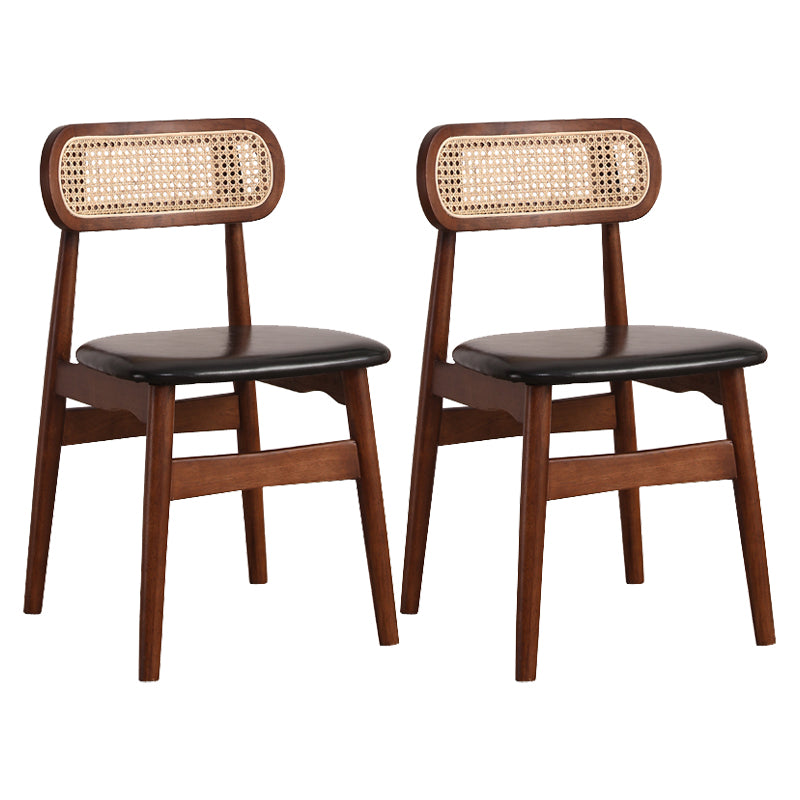 Silla de comedor de madera de caucho maciza moderna, sillas de comedor de cocina con respaldo abierto