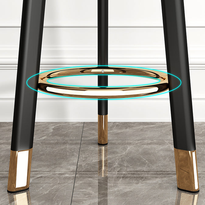 Taburete de bar de estilo moderno con respaldo bajo, taburetes de bar con asiento de cuero redondo, 1 pieza