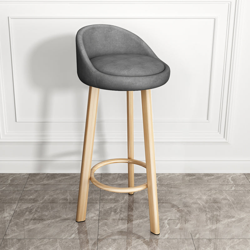 Taburete de bar de estilo moderno con respaldo bajo, taburetes de bar con asiento de cuero redondo, 1 pieza