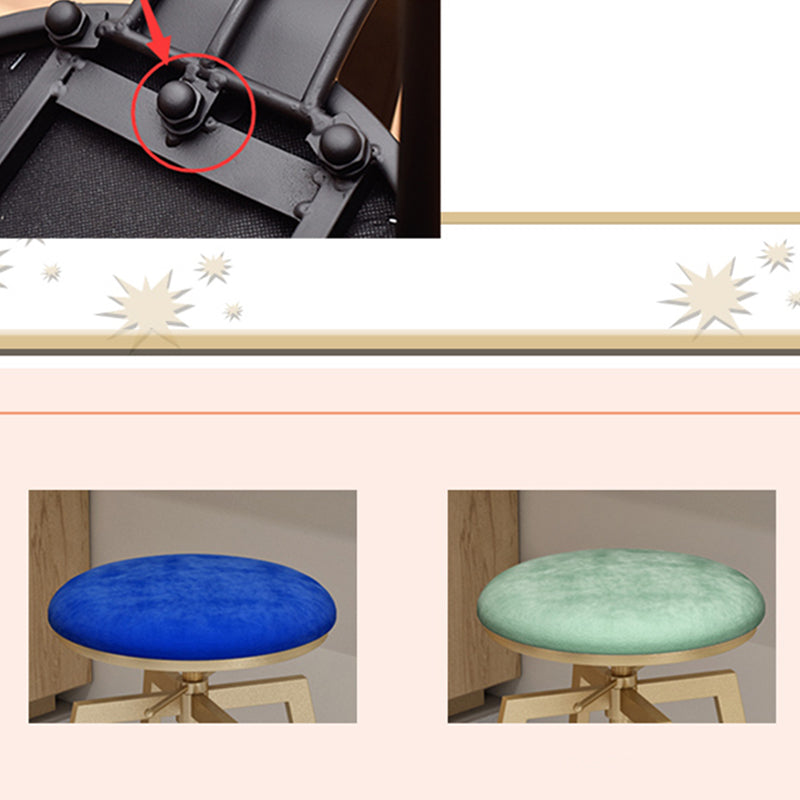 Cabresco de barra de estilo glamoroso con altura ajustable girando el asiento redondo del asiento en oro