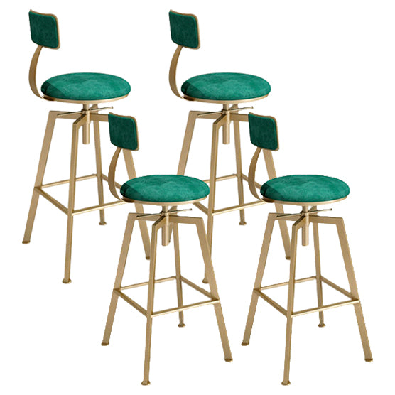 Cabresco de barra de estilo glamoroso con altura ajustable girando el asiento redondo del asiento en oro