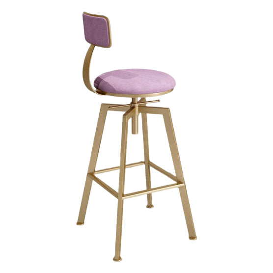 Cabresco de barra de estilo glamoroso con altura ajustable girando el asiento redondo del asiento en oro