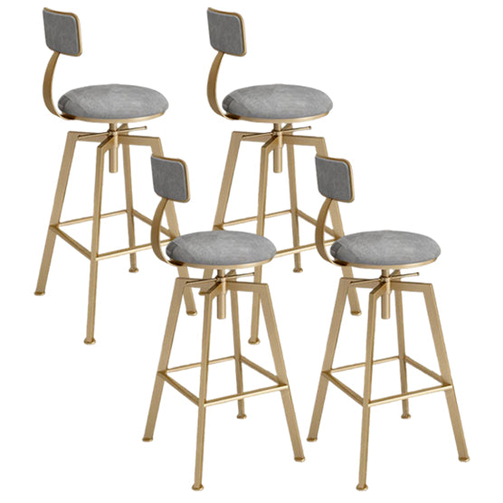 Cabresco de barra de estilo glamoroso con altura ajustable girando el asiento redondo del asiento en oro