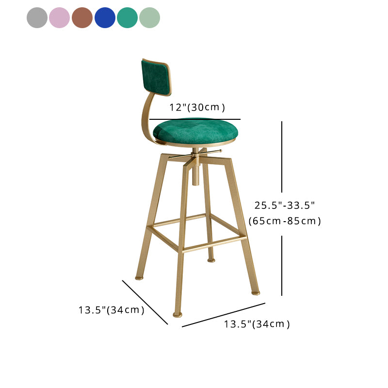 Cabresco de barra de estilo glamoroso con altura ajustable girando el asiento redondo del asiento en oro
