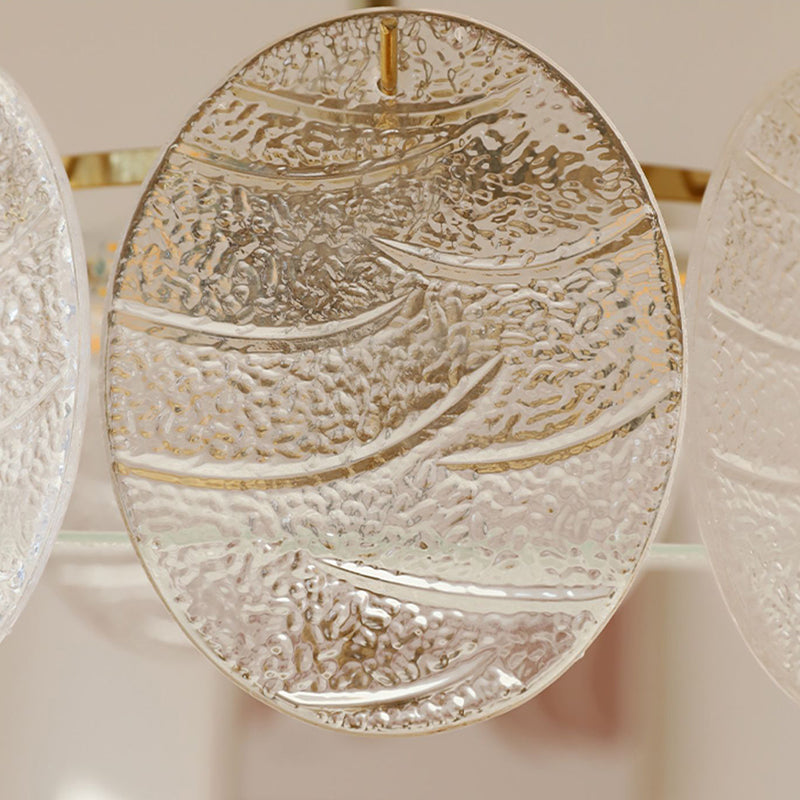 Plafonnier de forme ronde, montage encastré en fer de Style Simple et moderne avec abat-jour en verre pour le salon