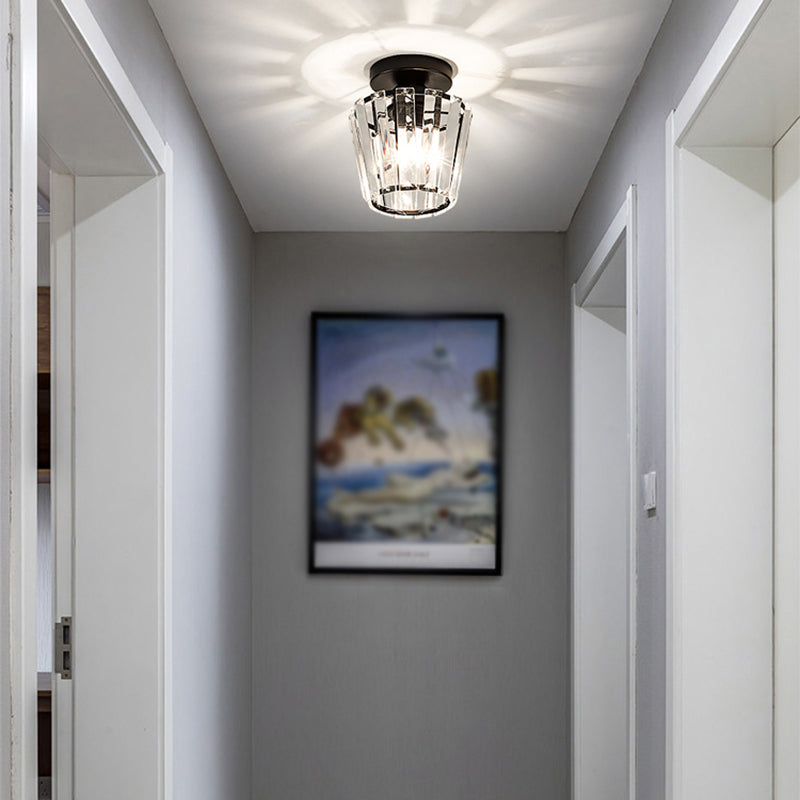 Modern Flush Light Fixtures Crystal Geometric 1 Light Flush Mount Lamp