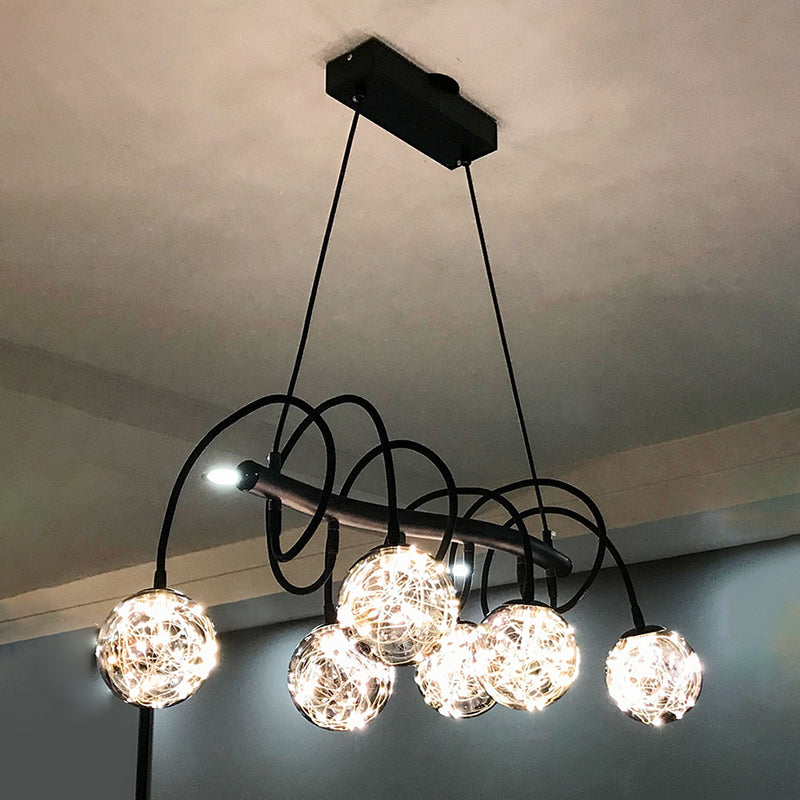 Zeitgenössische Inselleuchte Glasphere Island Lichter in Schwarz