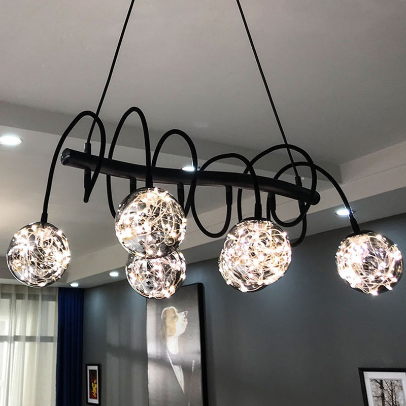 Zeitgenössische Inselleuchte Glasphere Island Lichter in Schwarz