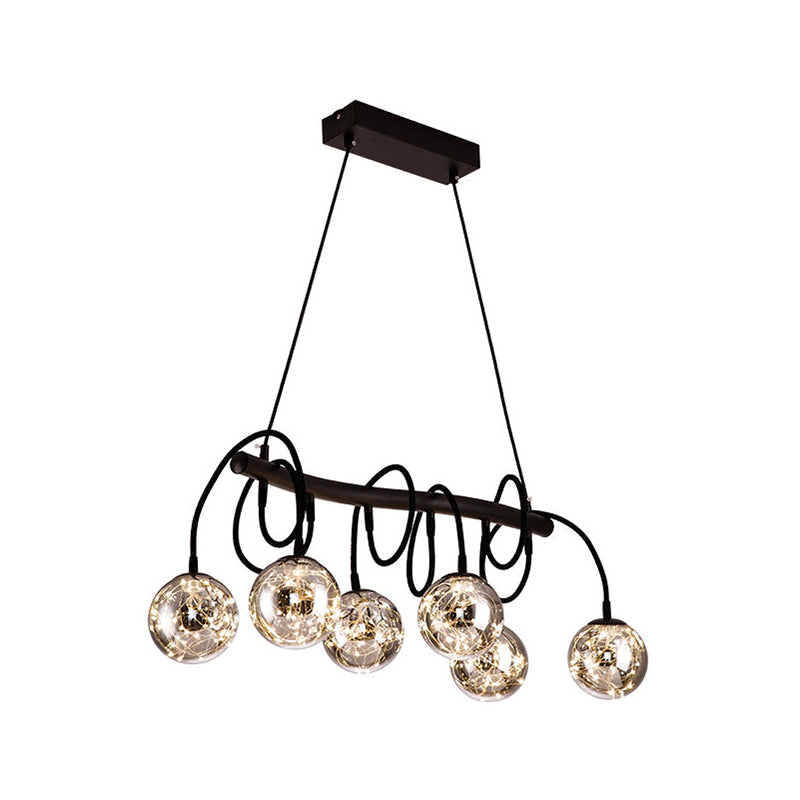 Zeitgenössische Inselleuchte Glasphere Island Lichter in Schwarz