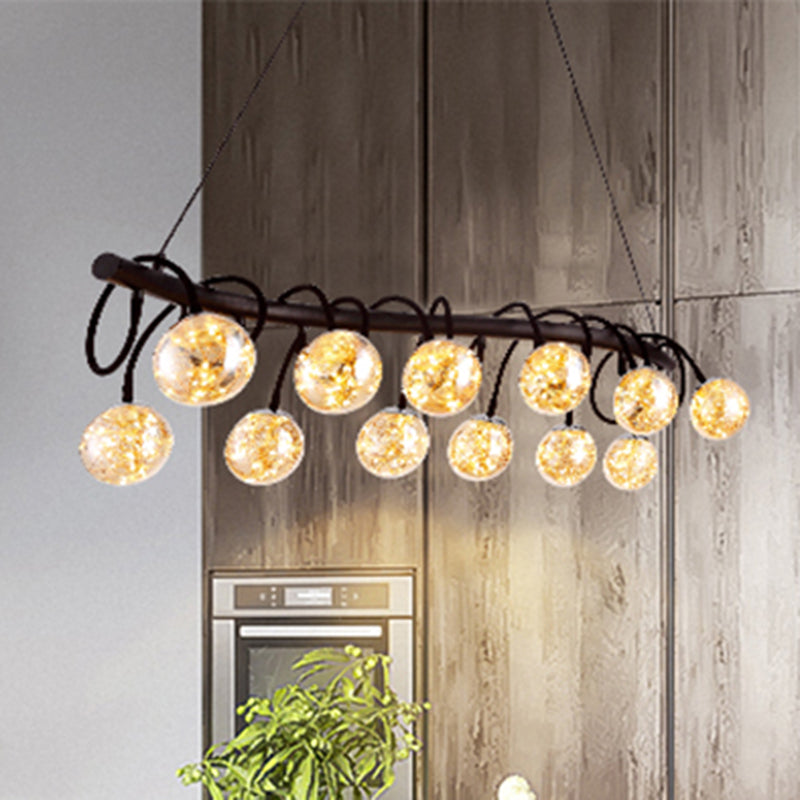 Zeitgenössische Inselleuchte Glasphere Island Lichter in Schwarz