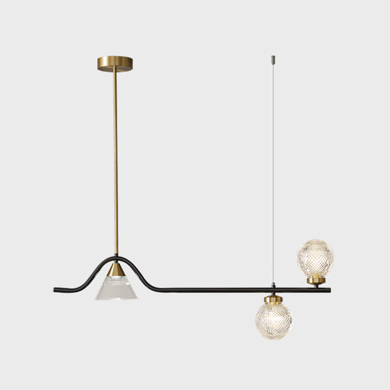 Contemporary Island Light Fixtures Glass Sphere Island Lights for Kitchen