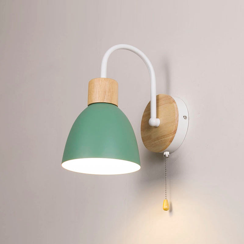 Moderner Stil Flared Leuchtenleuchten Holz 1 leichte Wand montierte Beleuchtung