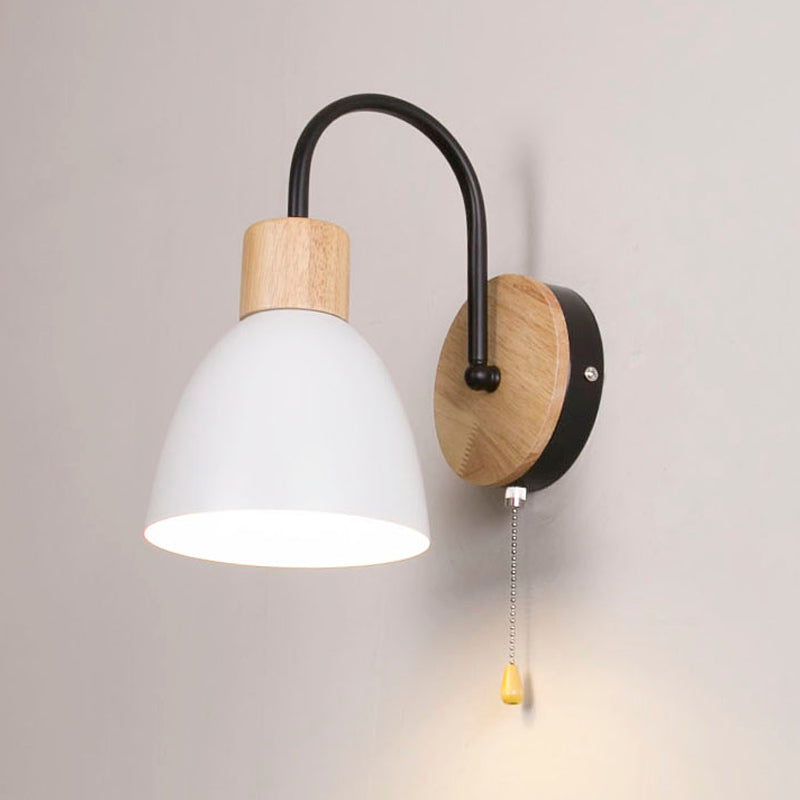 Moderner Stil Flared Leuchtenleuchten Holz 1 leichte Wand montierte Beleuchtung