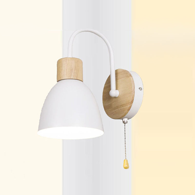 Moderner Stil Flared Leuchtenleuchten Holz 1 leichte Wand montierte Beleuchtung