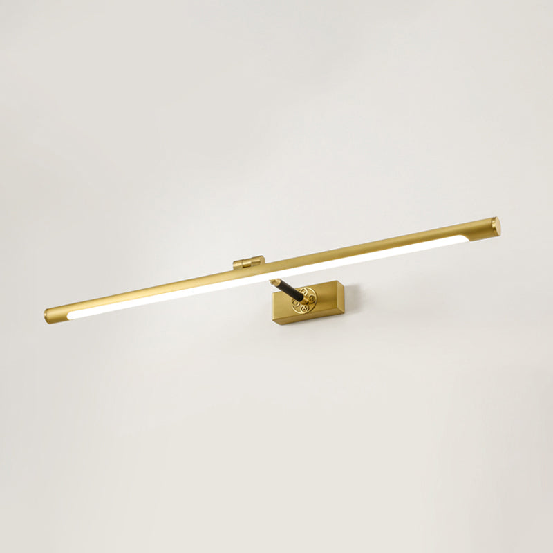 Linear Metal Wall Sconce Modern Style 1-Light Mirror Wall Mount Light Fixture