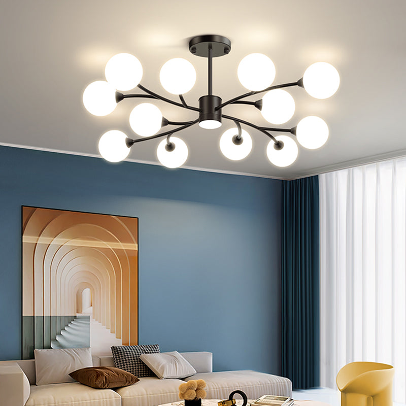 Black Glass Hanging Pendant Lights Modern Hanging Lamps for Living Room