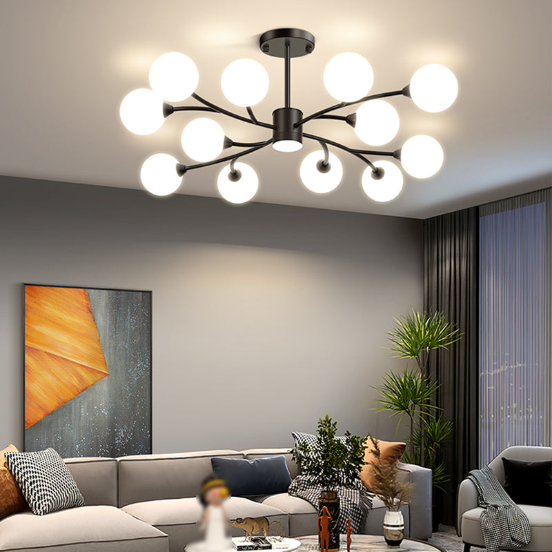 Black Glass Hanging Pendant Lights Modern Hanging Lamps for Living Room