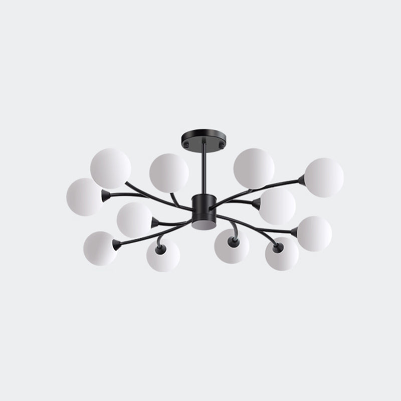 Black Glass Hanging Pendant Lights Modern Hanging Lamps for Living Room