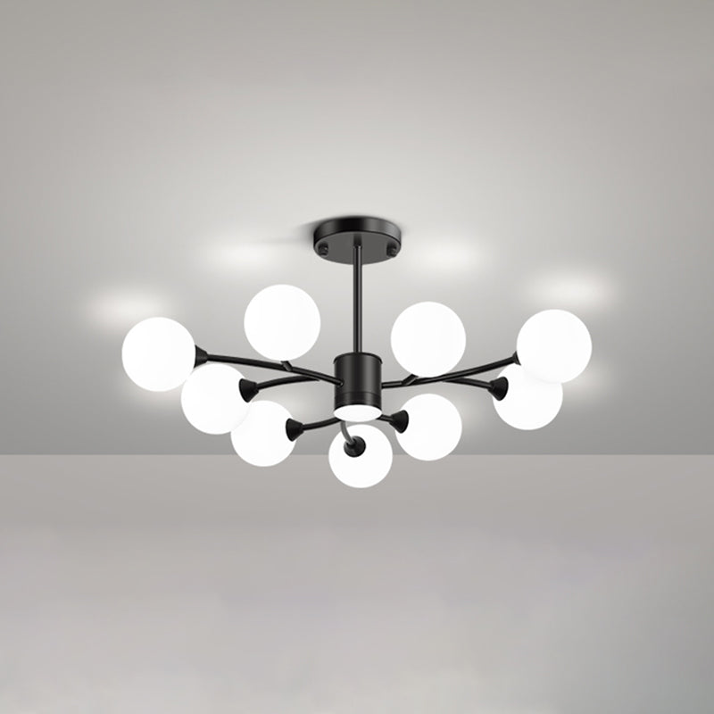 Black Glass Hanging Pendant Lights Modern Hanging Lamps for Living Room