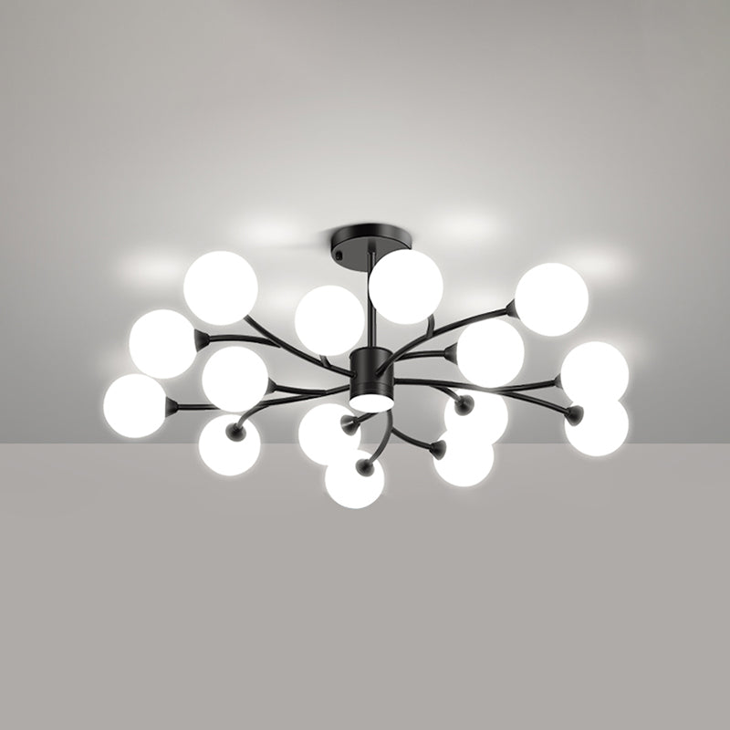 Black Glass Hanging Pendant Lights Modern Hanging Lamps for Living Room