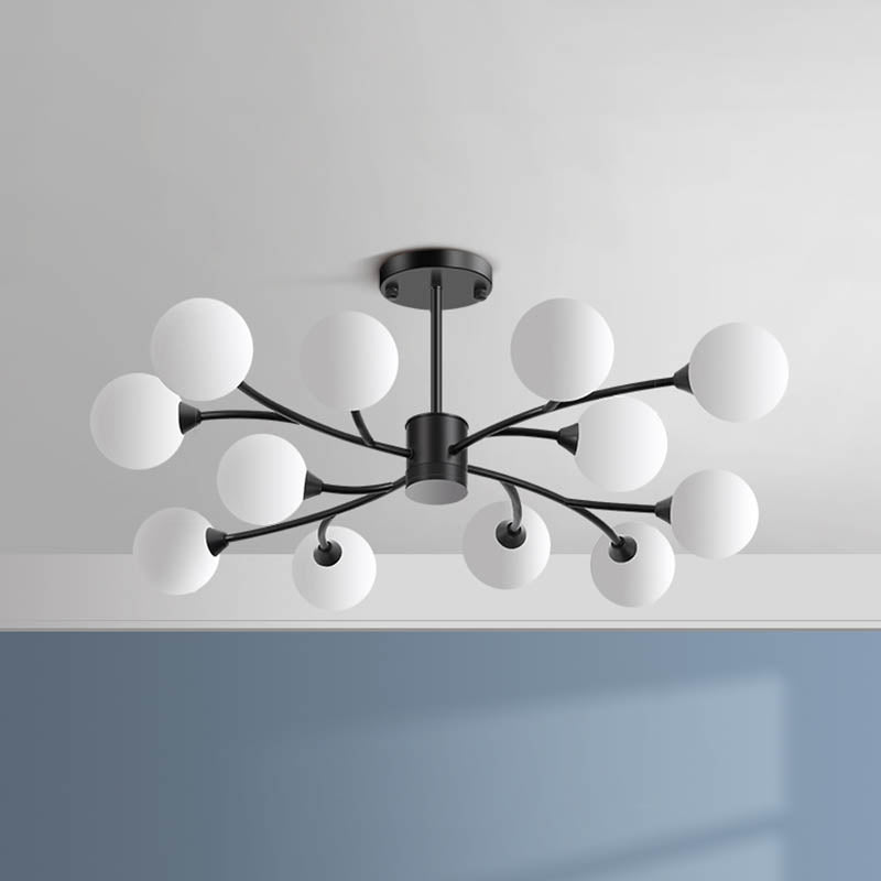 Black Glass Hanging Pendant Lights Modern Hanging Lamps for Living Room