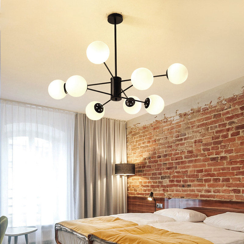 Modern Glass Ceiling Pendant Light Spherical Ceiling Hung Fixtures for Bedroom