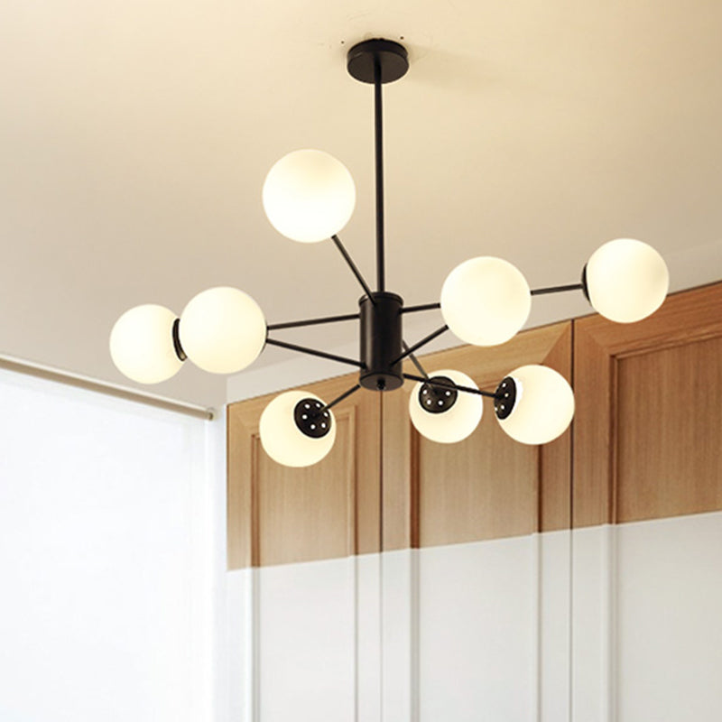 Modern Glass Ceiling Pendant Light Spherical Ceiling Hung Fixtures for Bedroom