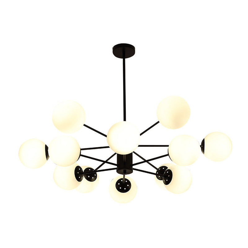 Modern Glass Ceiling Pendant Light Spherical Ceiling Hung Fixtures for Bedroom