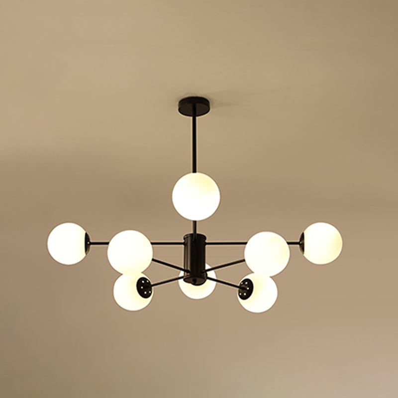 Modern Glass Ceiling Pendant Light Spherical Ceiling Hung Fixtures for Bedroom