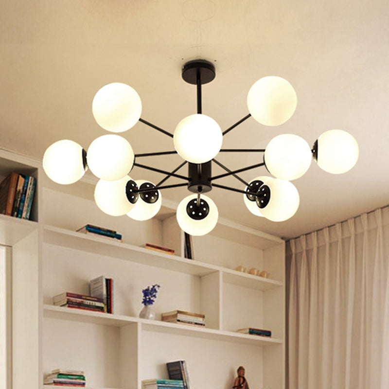 Modern Glass Ceiling Pendant Light Spherical Ceiling Hung Fixtures for Bedroom