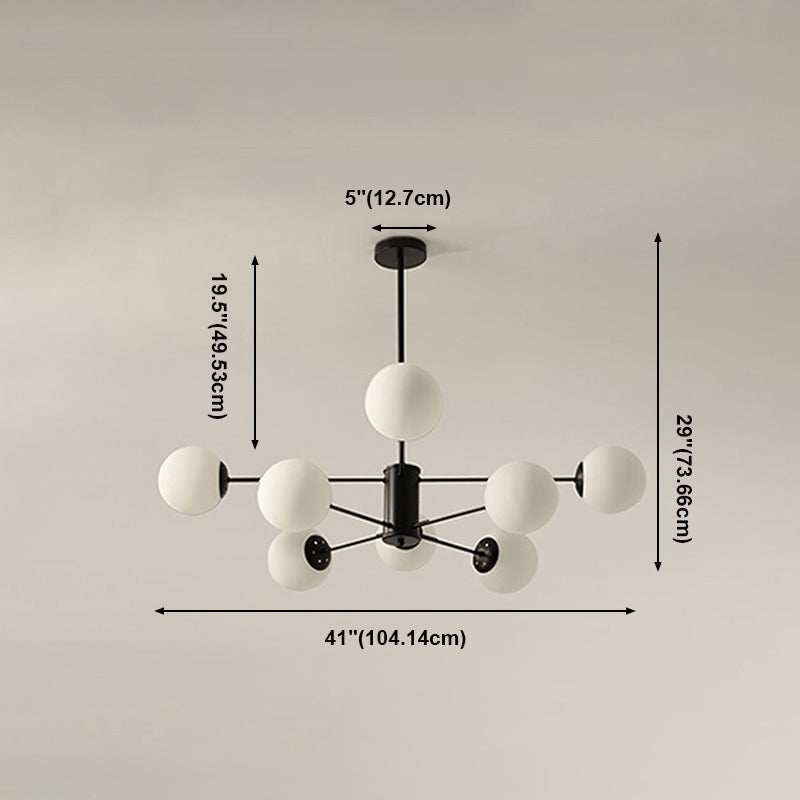 Modern Glass Ceiling Pendant Light Spherical Ceiling Hung Fixtures for Bedroom