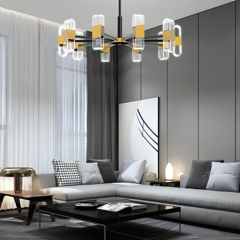Living Room Modern Hanging Ceiling Lights Acrylic Sputnik Hanging Pendant Lamp