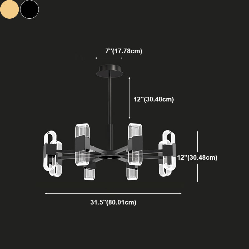 Living Room Modern Hanging Ceiling Lights Acrylic Sputnik Hanging Pendant Lamp