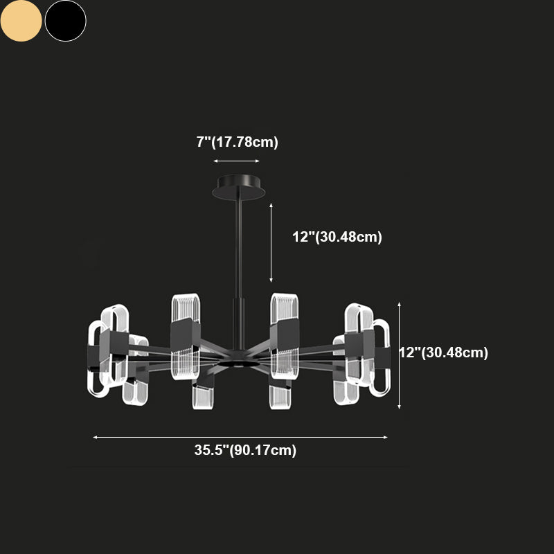 Living Room Modern Hanging Ceiling Lights Acrylic Sputnik Hanging Pendant Lamp