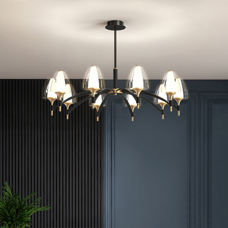 Schwarz Aluminium Anhänger Lichter Minimalismus Decke Anhänger Licht für Wohnzimmer