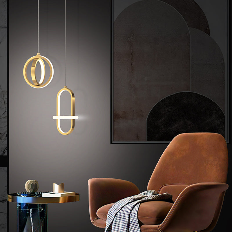 Pendre contemporain Light 2-Light Plafond plafond Metal pour chambre à coucher