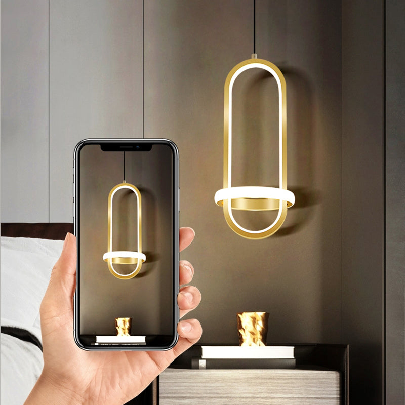 Pendre contemporain Light 2-Light Plafond plafond Metal pour chambre à coucher