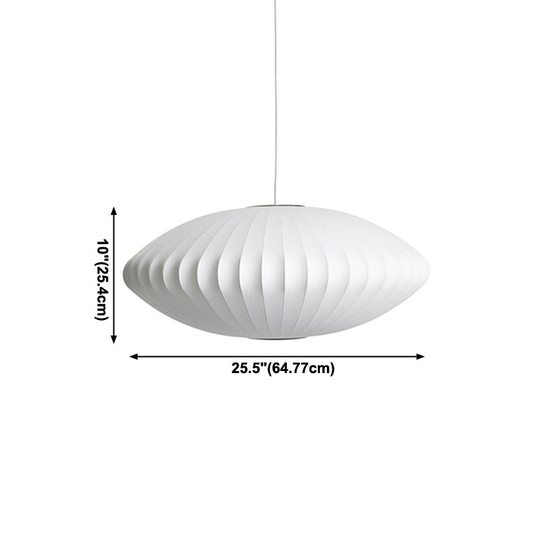 Kit d'éclairage ovale à la soie de soie et de lumière du plafond nordique blanc pour salle à manger