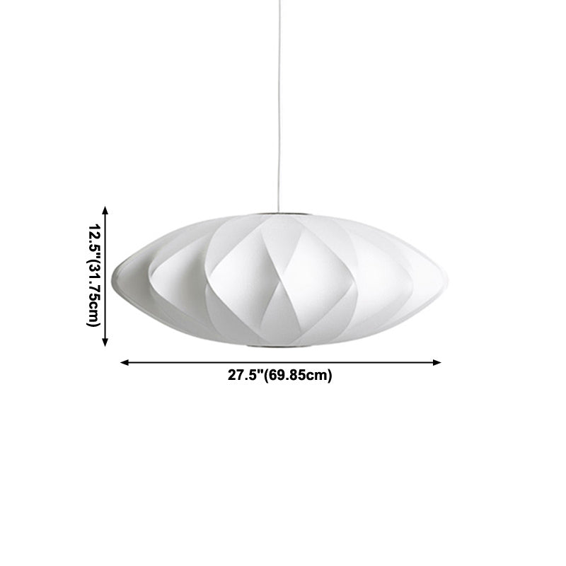 Kit d'éclairage ovale à la soie de soie et de lumière du plafond nordique blanc pour salle à manger