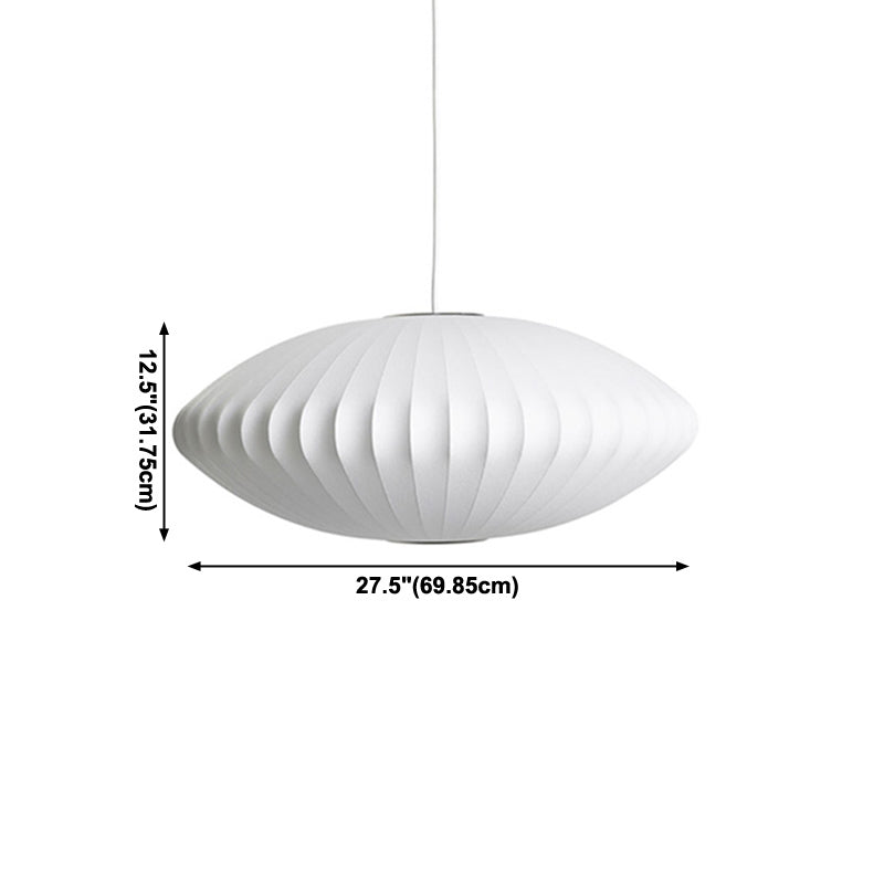 Kit d'éclairage ovale à la soie de soie et de lumière du plafond nordique blanc pour salle à manger