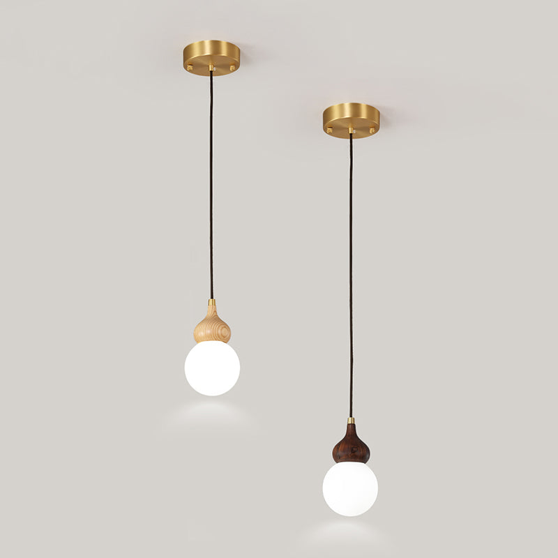 Lumière pendule de gourde moderne 1-Light Wood suspendu plafond plafond pour salle à manger