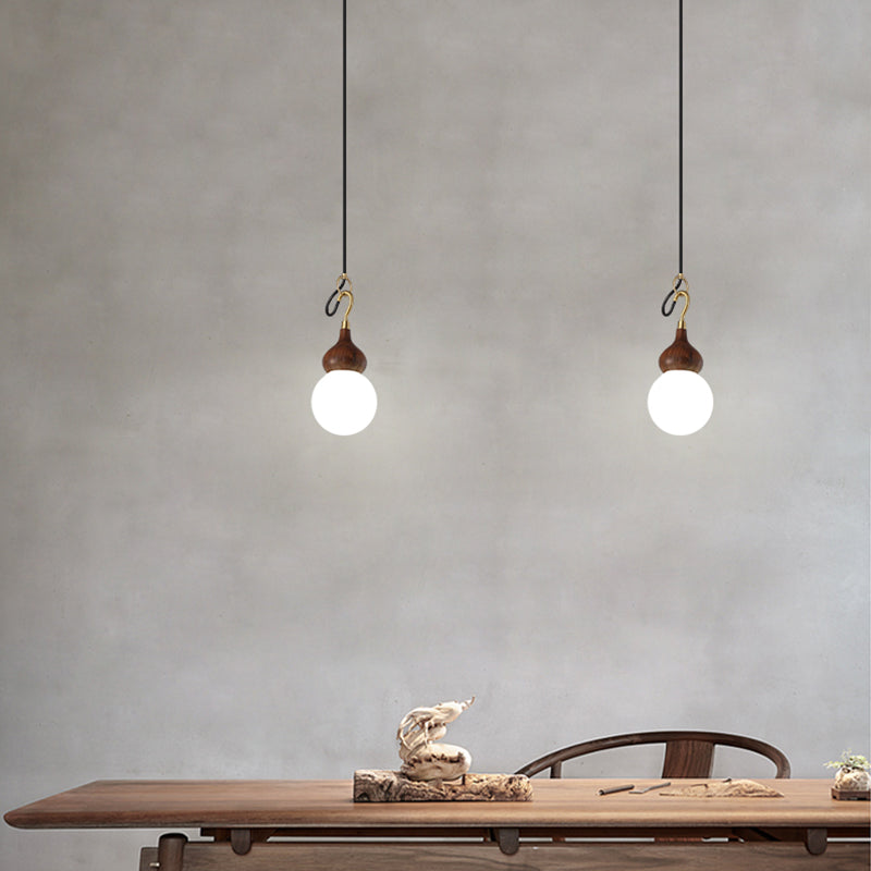 Lumière pendule de gourde moderne 1-Light Wood suspendu plafond plafond pour salle à manger