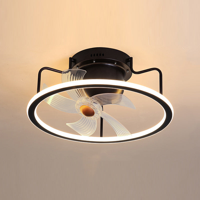 Modern Style Ceiling Fan Lighting Metal 1 Light Ceiling Fan Lamp for Bedroom